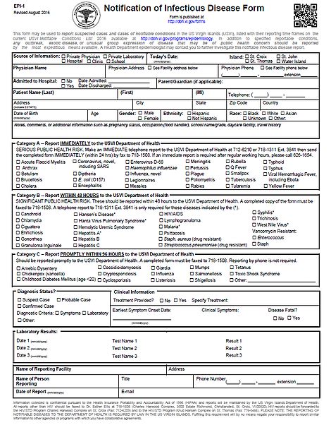 Epidemiology Disease Reporting Usvi Department Of Health