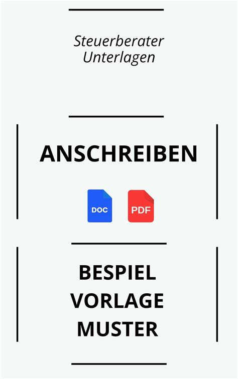 Steuerberater Unterlagen Anschreiben Muster Und Vorlage