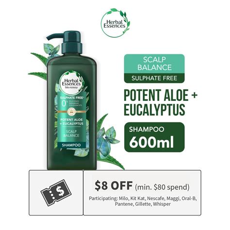 Herbal Essences Potent Aloe Eucalyptus Shampoo 600ML Lazada Singapore