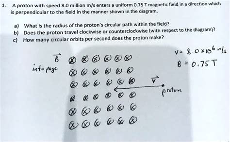 Solved A Proton With Speed Million M S Enters Uniform T