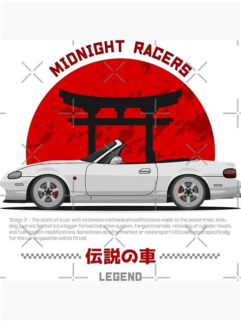 Tuner White Nb Miata Roadster Jdm Poster For Sale By Goldentuners