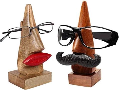 Buy Itos365 Handmade Wooden Nose Shaped Spectacle Specs Eyeglass Holder Stand With Moustache