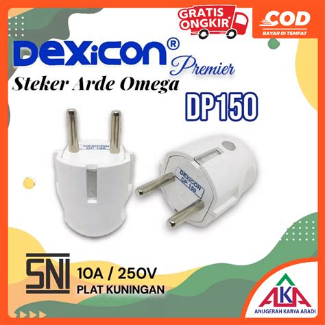 Jual Steker Arde Omega DEXICON Premier DP150 10A Colokan Bulat Kuningan