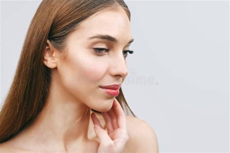 Beauty Portrait Of Half Naked Woman Stock Photo Image Of Hand Bronze