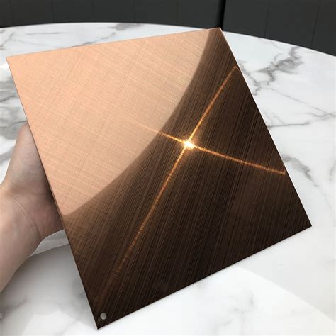 Rose Gold Cross Hairline Stainless Steel Sheet China Foshan Hermes Steel