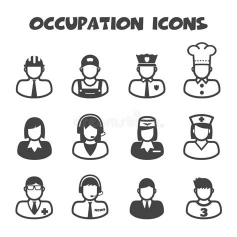 Occupation Icons Set Stock Vector Illustration Of Background