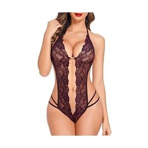 Luadnysin Intimo Donna Sexy Lingerie Nero Sexy Reggiseno Pizzo Aperto