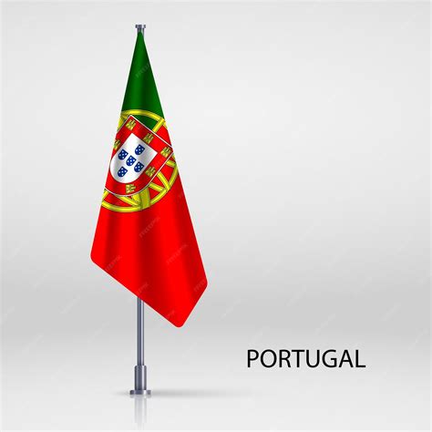 Bandera colgante en plantilla de mástil de bandera | Vector Premium