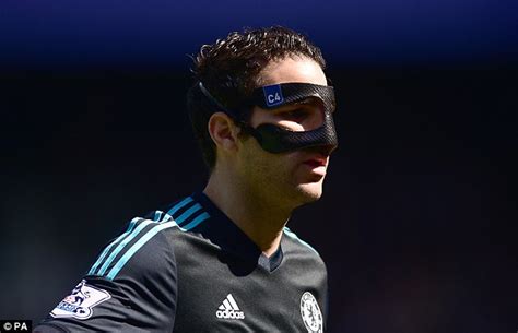 Chelsea Midfielder Cesc Fabregas Wears Protective Face Mask Against Qpr