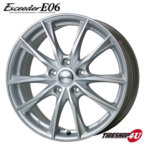HOT STUFF 4本購入で送料無料 Exceeder E06 18x7 0J 5 114 3 40T 14R MS メタルシルバー 新品ホイール1本価格 代引き不可 トヨタ純正