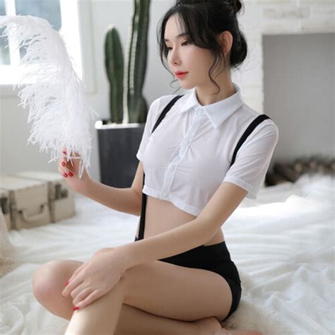 Women Sexy Lingerie Secretary Teacher Uniform Office Lady Cosplay Costume Set EBay