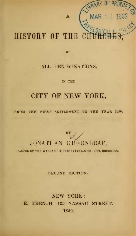 Jonathan Greenleaf (1785-1865) — Log College Press