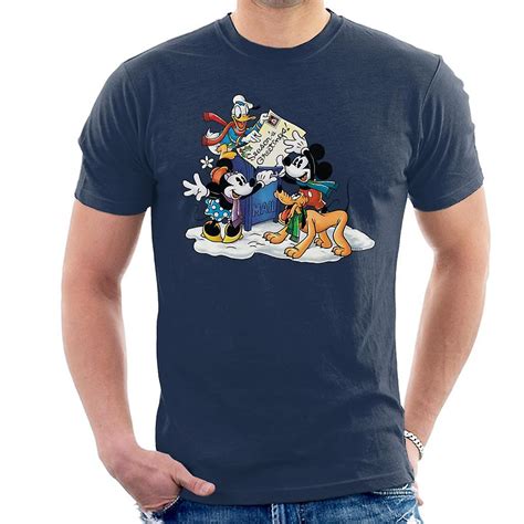 Disney Christmas Mickey Mouse Mailing Seasons Greetings Men S T Shirt