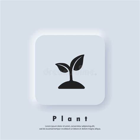 Seedling Icon Ecology Logo Sprout Icons Vector Ui Icon Neumorphic