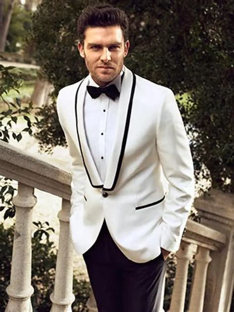 New Style One Button Ivory Groom Tuxedos Groomsmen Men Wedding Tuxedos