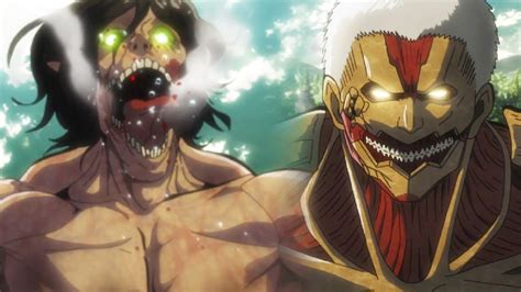 Eren Titan Form Vs Armored Titan Rainer Final Round Youtube