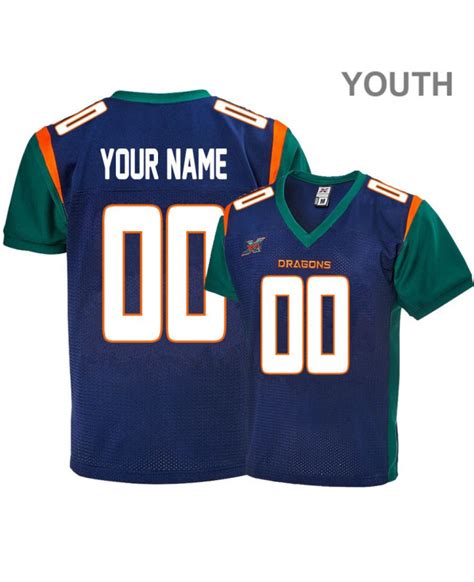 Youth Seattle Dragons 00 Authentic Navy Game Custom Jersey