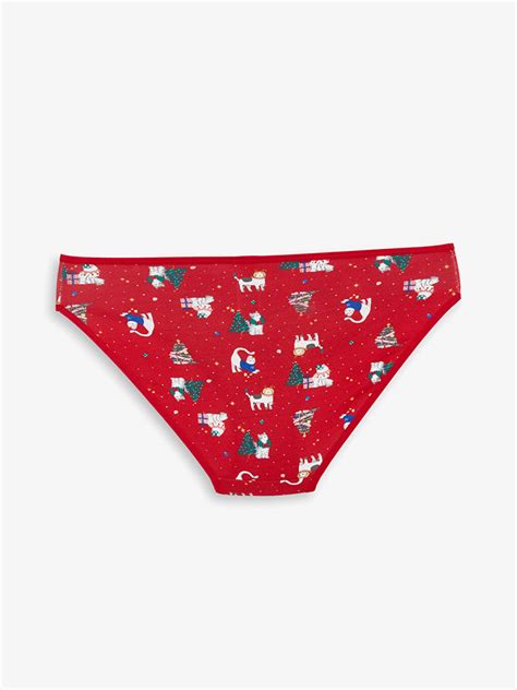 LCW Young Kırmızı Yılbaşı Temalı Bikini Külot 3 lü W4EF79Z8 LTR LCW