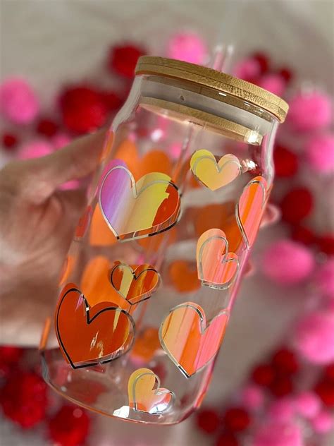 Metallic Heart Beer Can Glass Cup Glass Tumbler Cup Glass Coffee Cup