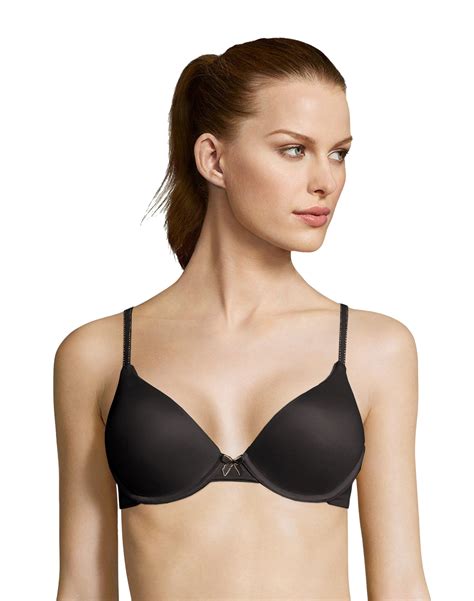 Maidenform Comfy Soft Demi Underwire Bra Black Body Beige Lining Dd