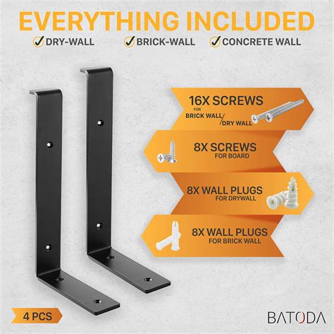 Batoda Shelf Brackets Inch With Lip For Diy Floating Shelf L Shelf