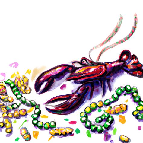 Mardi Gras Crawfish Party Watercolor Graphic · Creative Fabrica