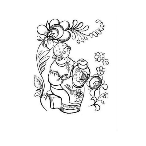 Раскраски гжель роспись для детей распечатать шаблоны