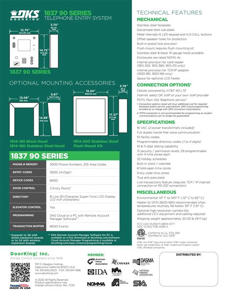 Doorking Catalogs Series Telephone Entry System Arcat