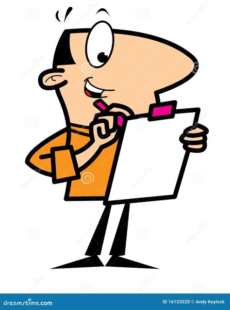 Cartoon Man With Clipboard Stock Vector Illustration Of Cartoons