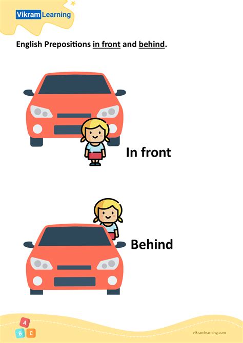 Download Prepositions In Front And Behind Worksheets