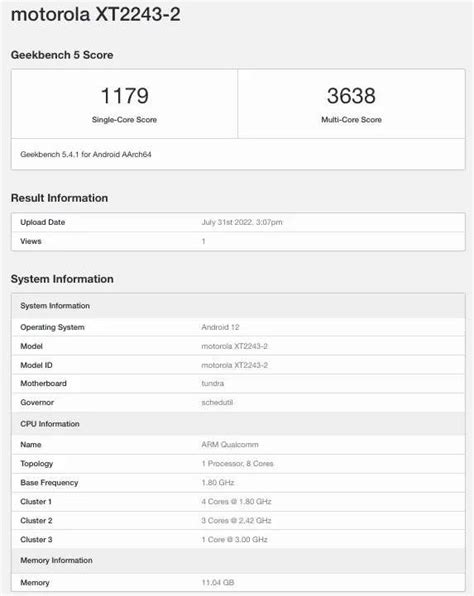 Motorola S30 Pro Aka Edge 30 Fusion Shows SD888 On Geekbench