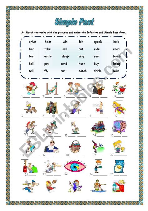 Past Simple Irregular Verbs Irregular Verbs Verb Worksheet Nbkomputer