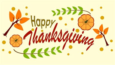 Happy Thanksgiving Word Greeting By Vector Design Stock Vector