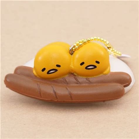 Cute Gudetama Egg Yolk With Sausage Squishy Charm Kawaii Squishies