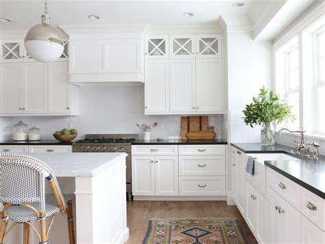 Studio McGee Classic White Kitchen With White Subway Tile Marble