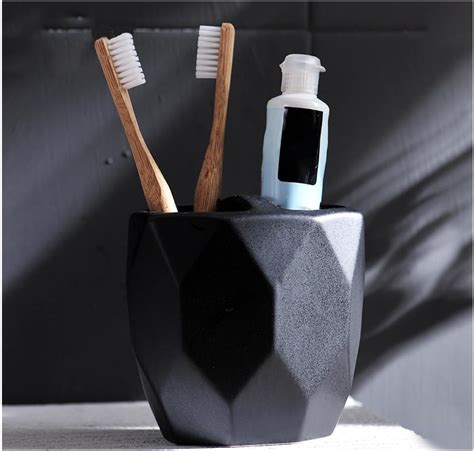 Matte Toothbrush Holders For Bathrooms Black Toothbrush Holder With