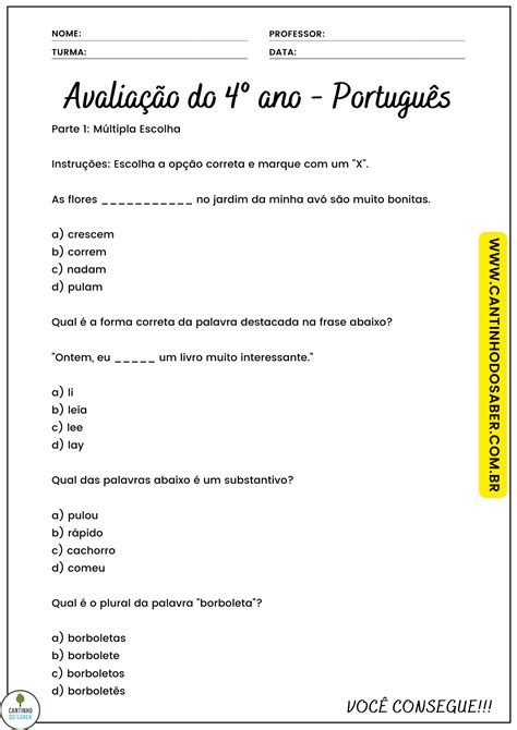 Avaliação De Português 4 Ano De Acordo Com A Bncc - Avaliação Diagnóstica 4 Ano Português Para Imprimir - RETOEDU