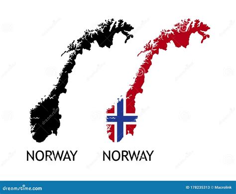 Vector Silhouette Of Norway On White Color Stock Vector Illustration