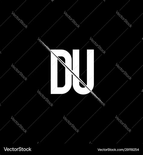 Du Logo Monogram With Slash Style Design Template Vector Image