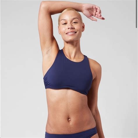 Athleta Swim Athleta Maldives Bra Cup Bikini Top In Dress Blue Nwt