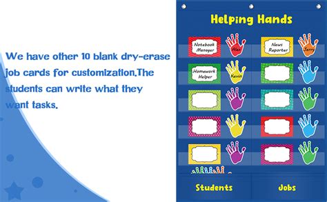 Helping Hands Pocket Chart Classroom Jobs And Management Pocket Chart