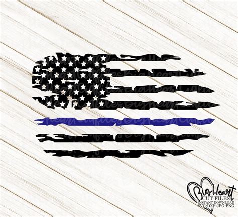 Distressed Police Flag Svg Png  Dxf Instant Download Thin Blue Line Flag Svg American Flag