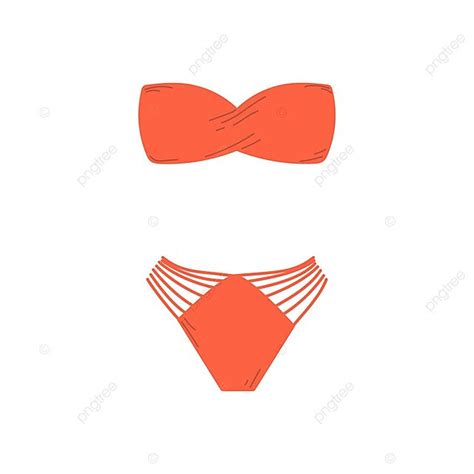 Isolated Vector Of Trendy Red Strapless Swimsuit Bikini Front Summertime Vector Bikini Front