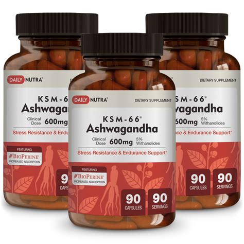 Ksm 66 Ashwagandha Organic Extract 600mg Capsules Dailynutra