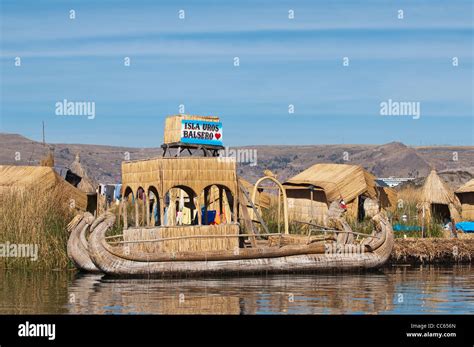 Peru Lake Titicaca Quechua Or Uros Indian Village On The Floating