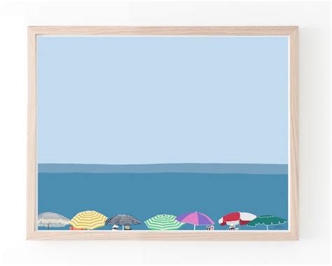 Beach Day Art Print Signed Available Framed Or Unframed Etsy