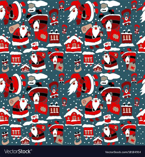 Cartoon Christmas Wrapping Paper Royalty Free Vector Image