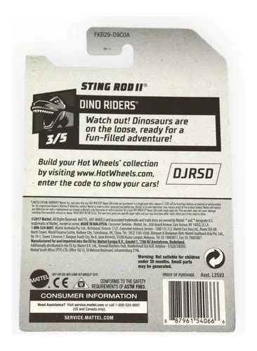 Mattel Hot Wheels Treasure Hunt Dino Riders Sting Rod Envío gratis