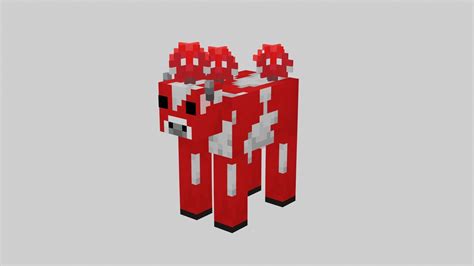 3D Model Minecraft Mushroom Cow VR AR Low Poly CGTrader