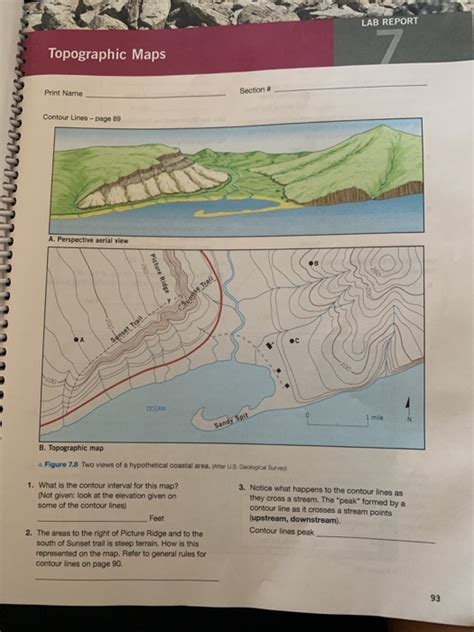 Topographic Map Lab Earth Science Map